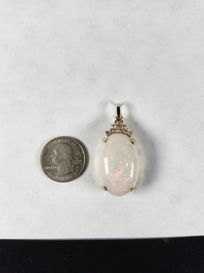 Princess Anne | Australian Coober Pedy Opal Pendant in 14kt Gold