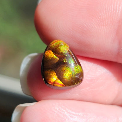 3.69ct Loose Fire Agate | Freeform Pear Cabochon