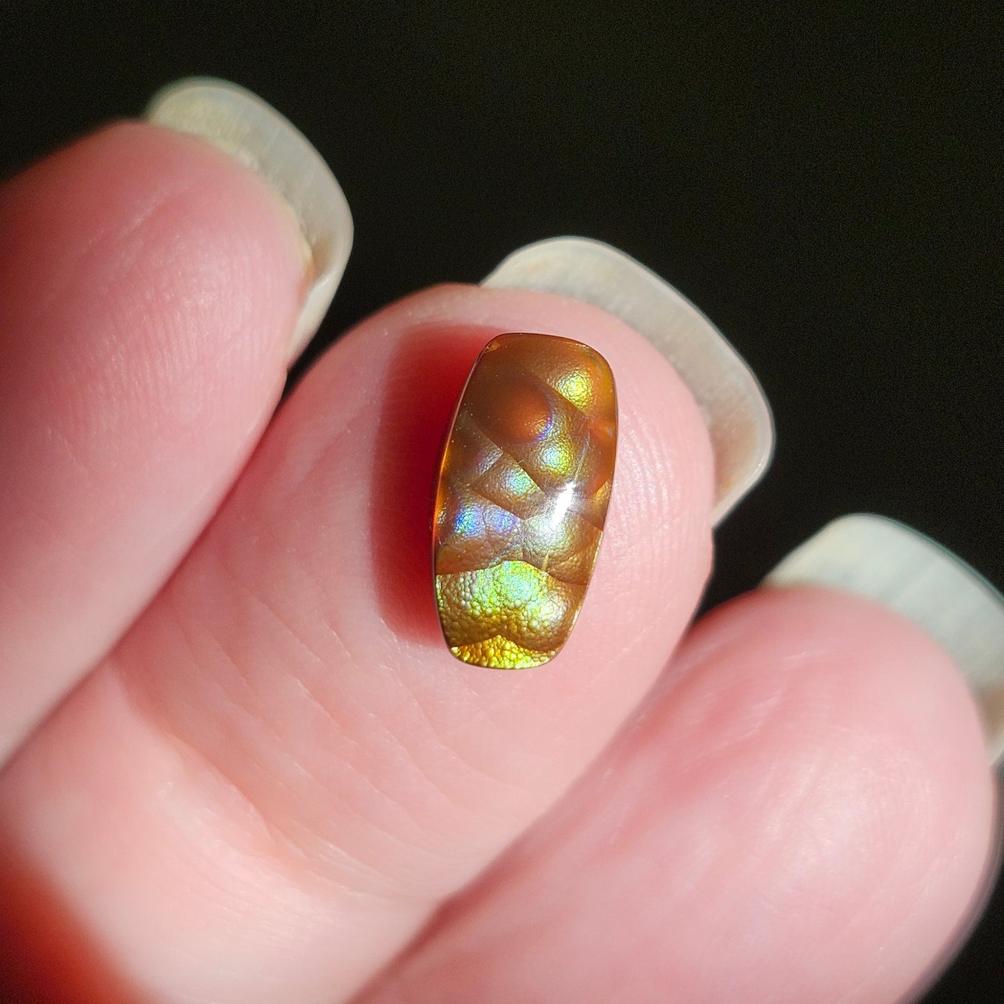2.21ct Loose Fire Agate | Freeform Cushion Cut Cabochon
