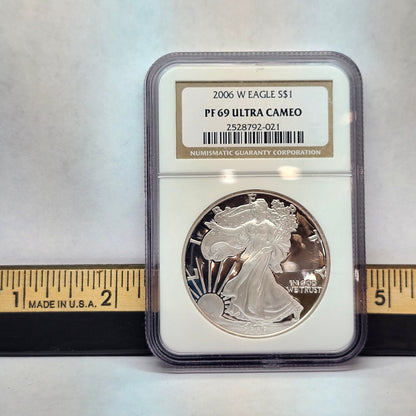 2006-W $1 Silver Eagle PF69 Collectible Coin | Ultra Cameo | Fine Silver | #20
