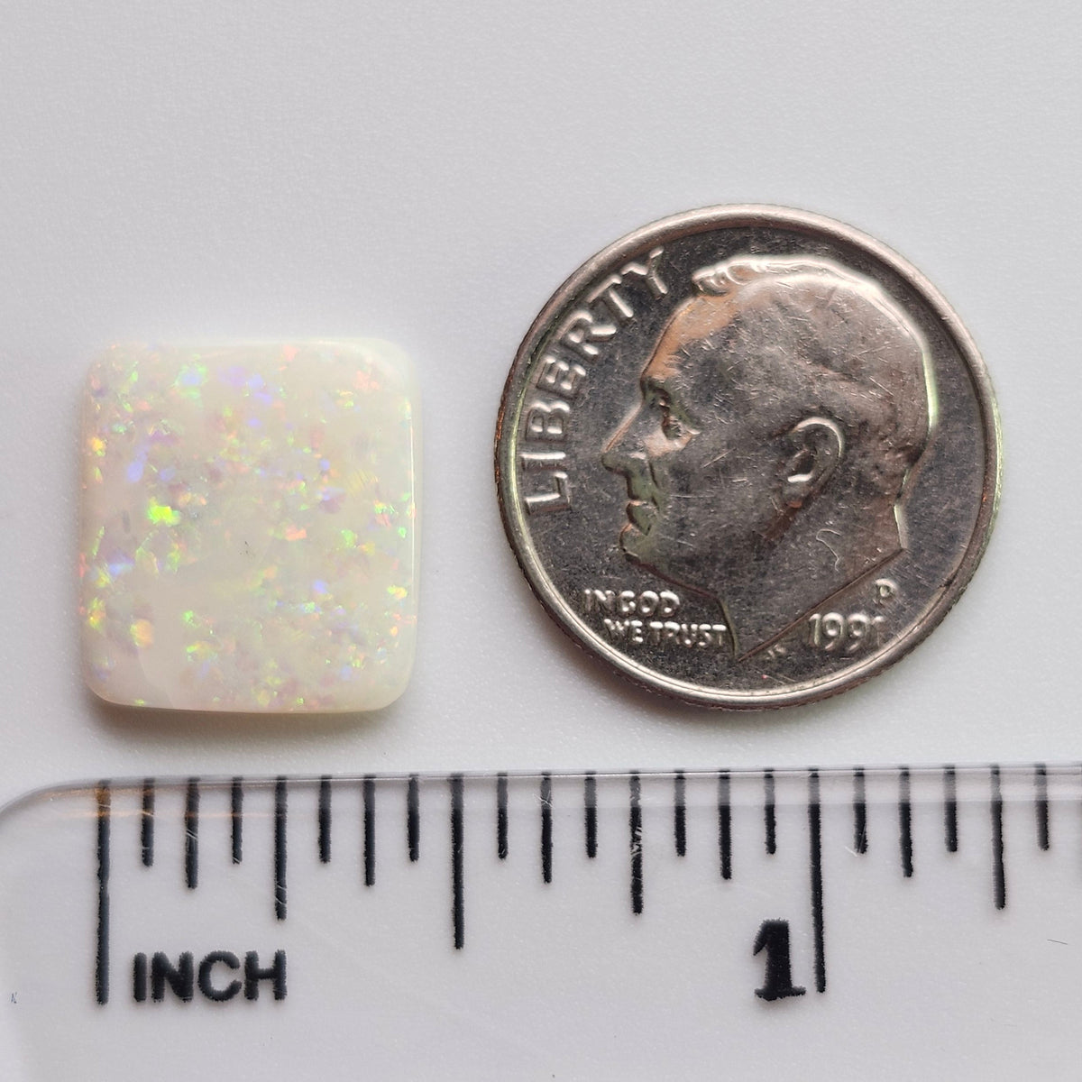 3.60ct White Cliffs Australian White Opal | Cushion Cut Cabochon | #E294