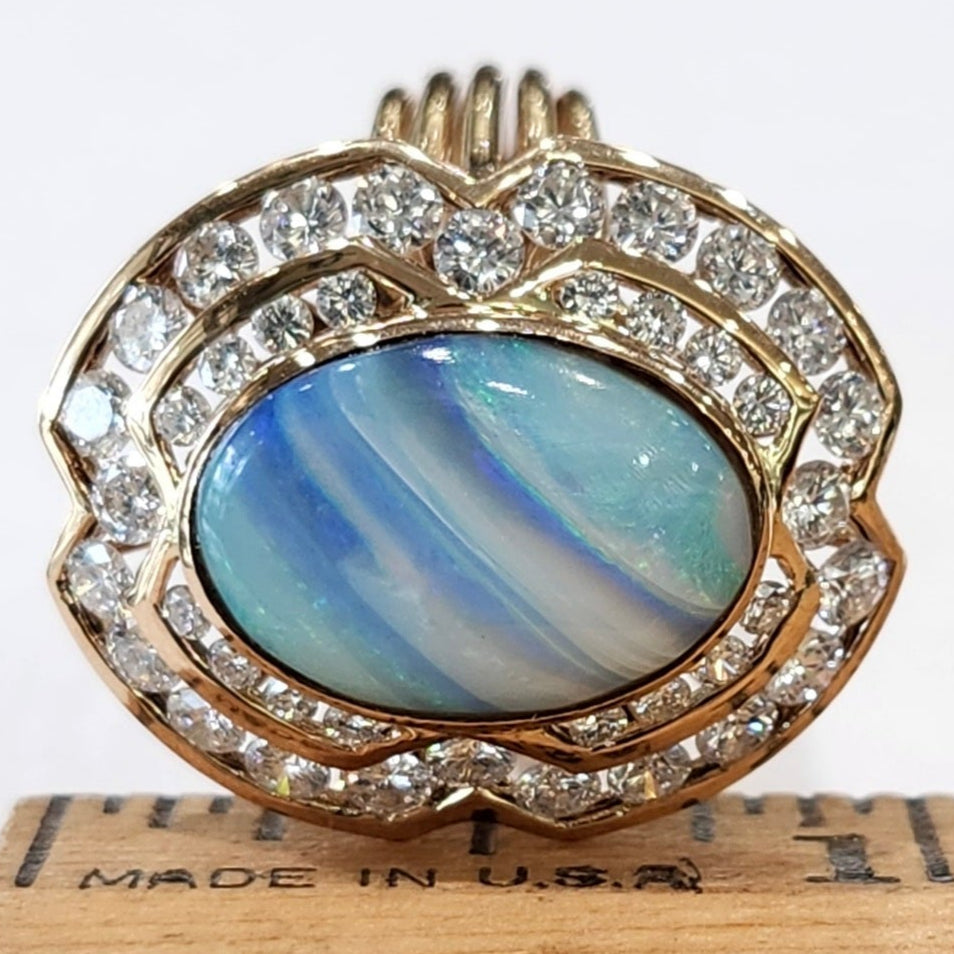Lady Eva | Quilpie Boulder Opal & Diamond Ring | 14kt Gold