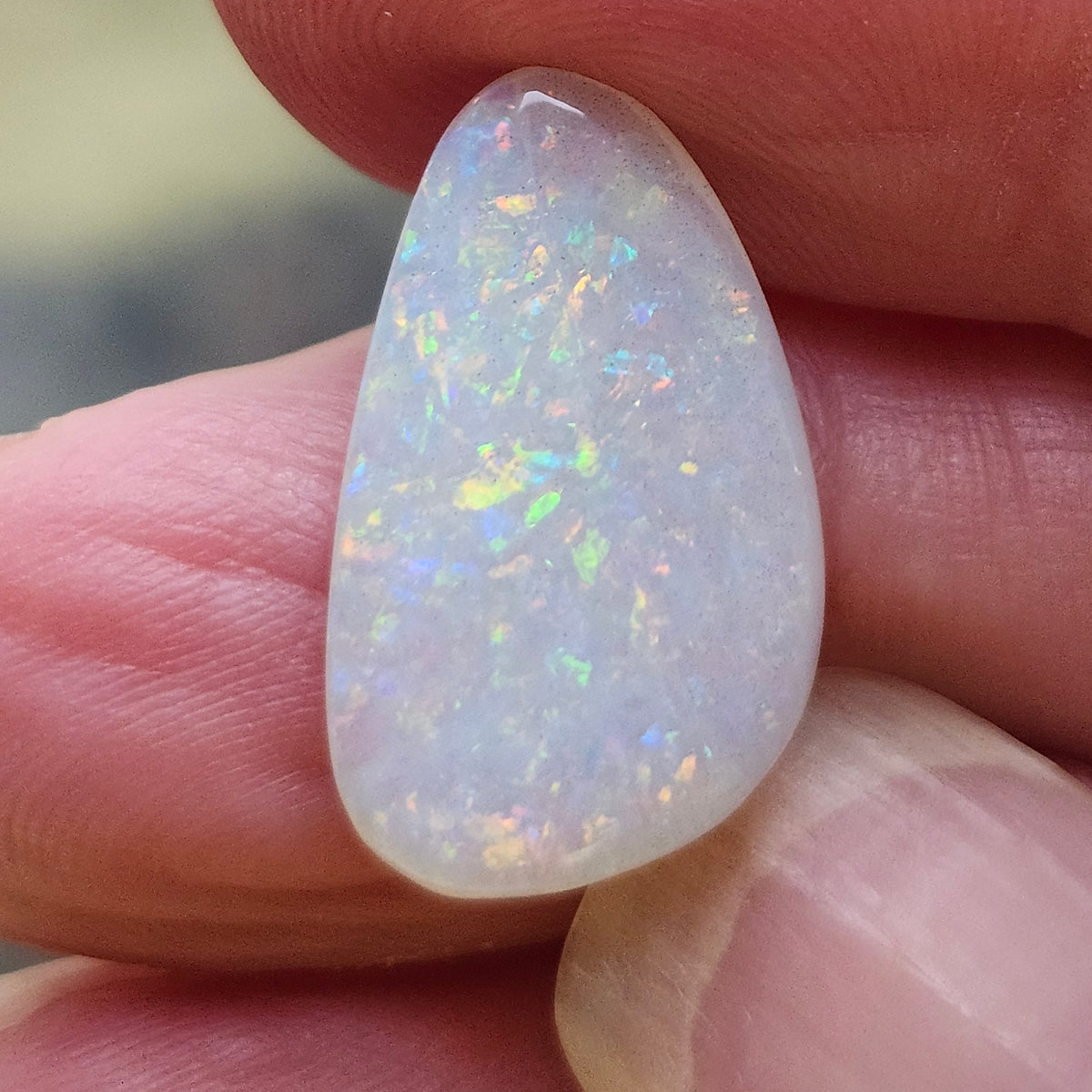 4.84ct Australian Coober Pedy Crystal Opal | Freeform Pear Cabochon | #E290