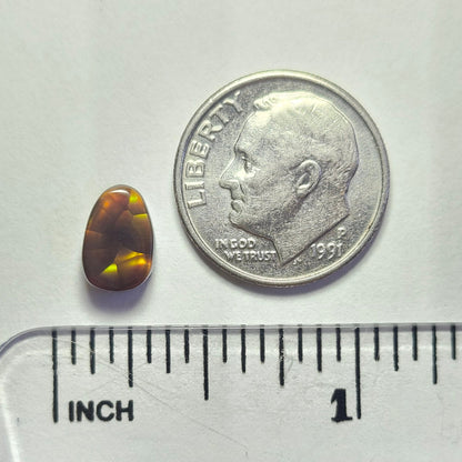 1.62ct Loose Fire Agate | Freeform Pear Cabochon