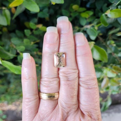 7.21ct Morganite | Fancy Laser Cut Emerald Shape