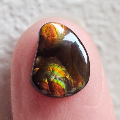 4.84ct Arizona Fire Agate | Freeform Pear Cabochon