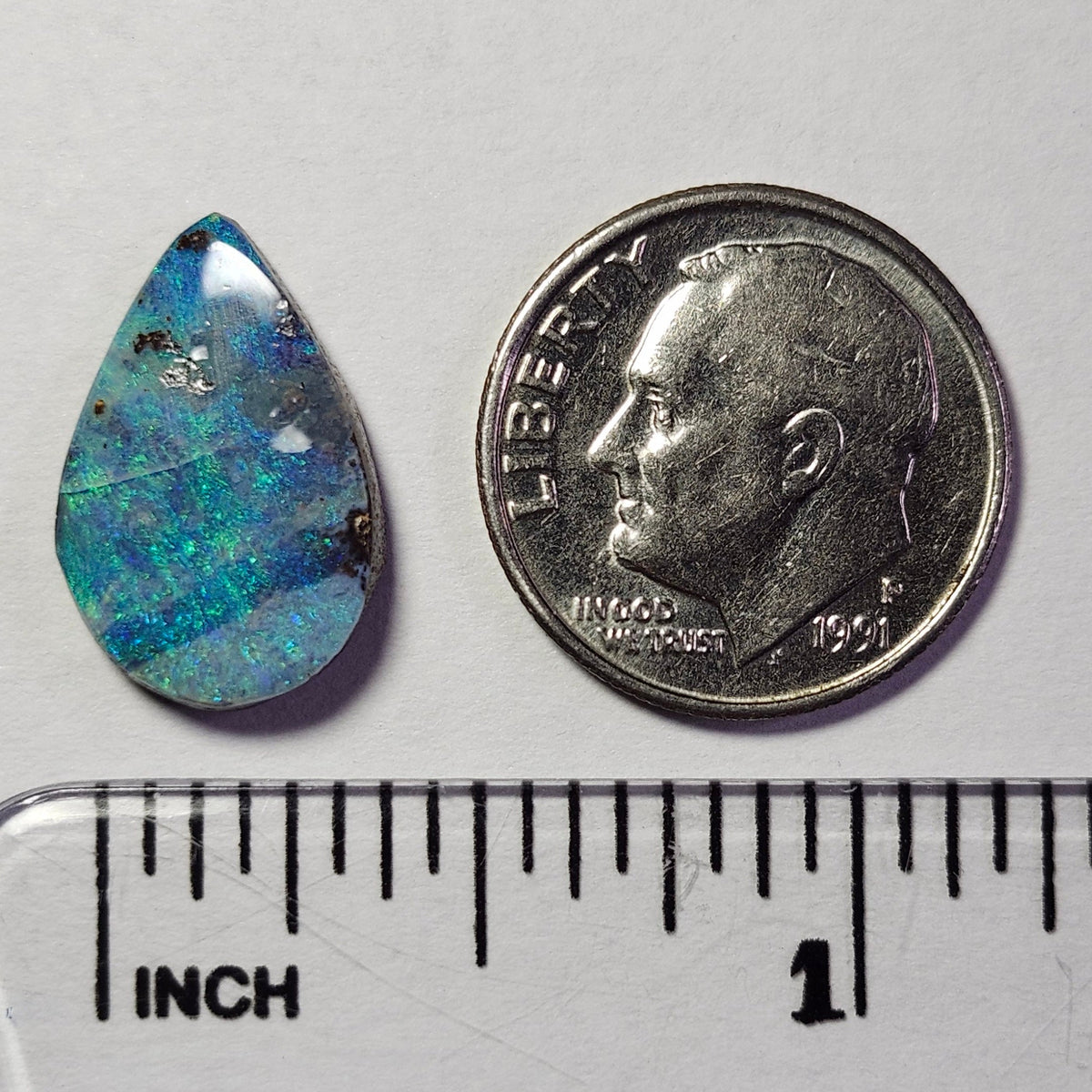 3.94ct Quilpie Australian Boulder Opal | Pear Shape Cabochon | #E287