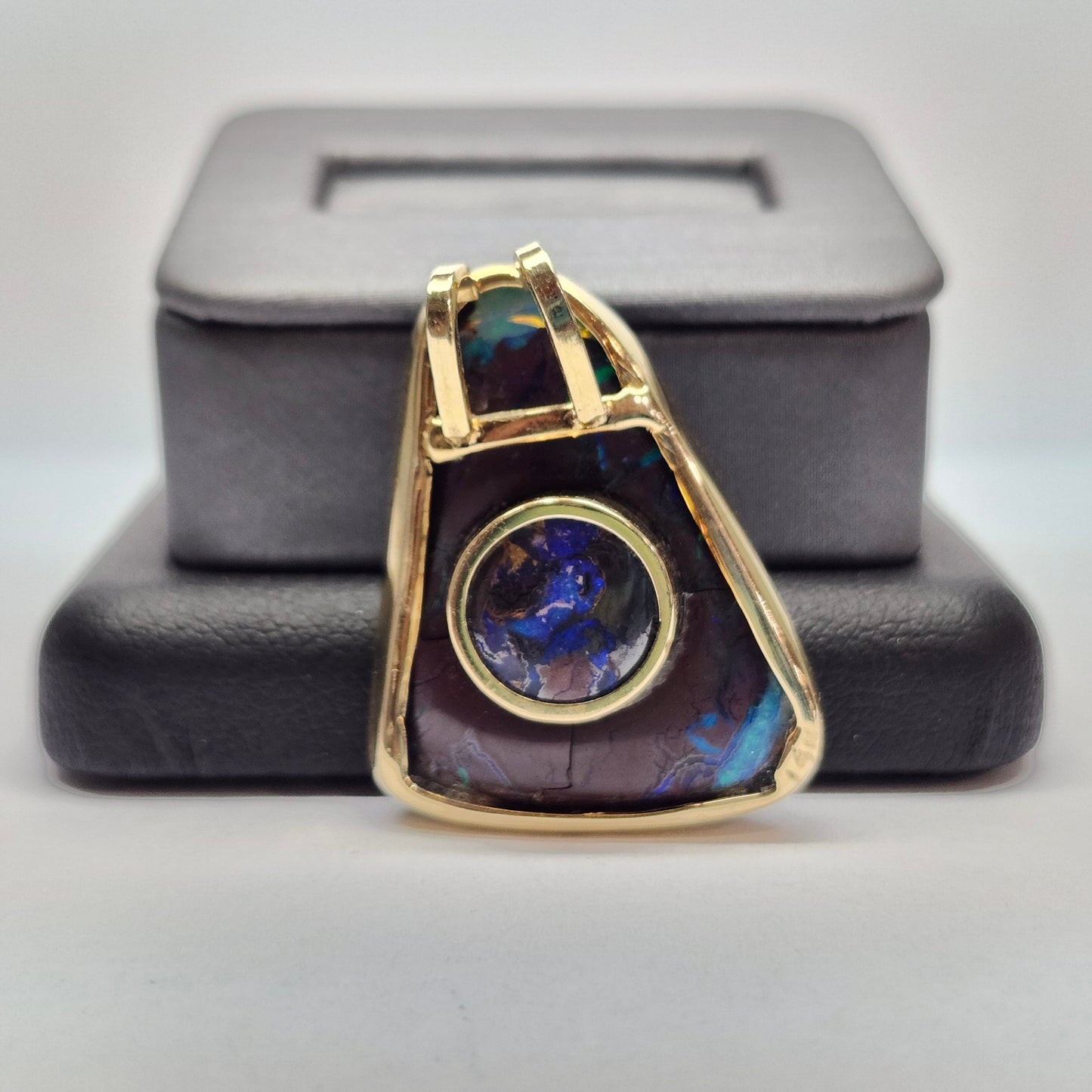 Duetto | Yowah Queensland Boulder Opal Pendant  | Custom | 14kt Yellow Gold