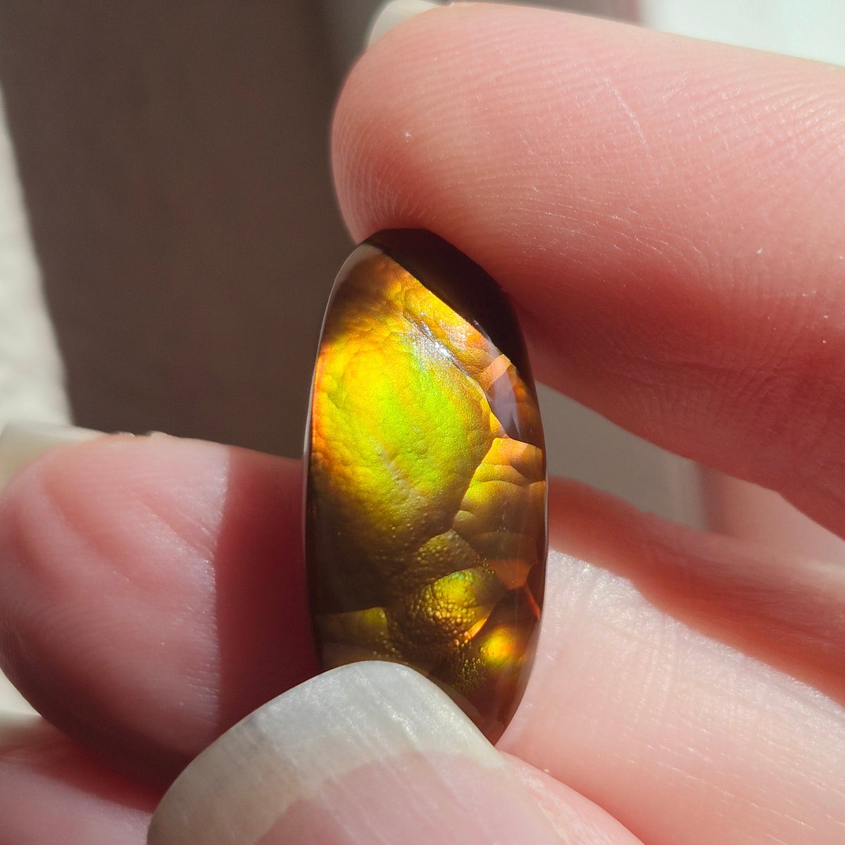11.34ct Loose Fire Agate | Freeform Oval Cabochon