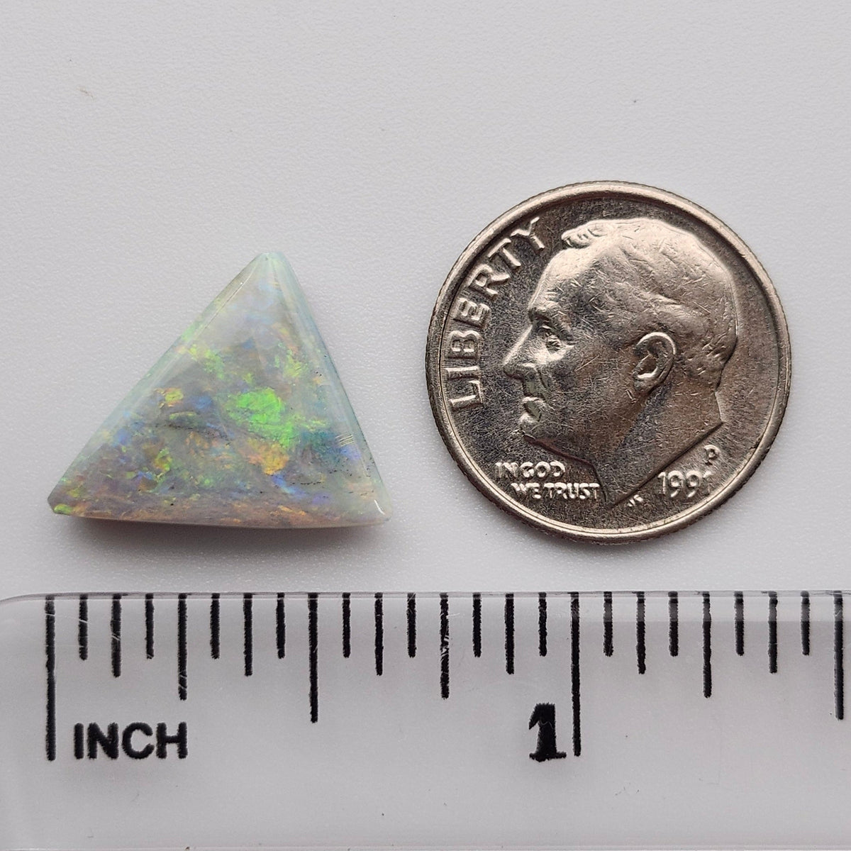 5.05ct Lightning Ridge Semi-Black Australian Opal | Triangular Cut Cabochon | #E306