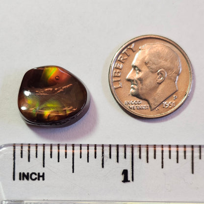 9.56ct Loose Fire Agate | Freeform Oval Cabochon