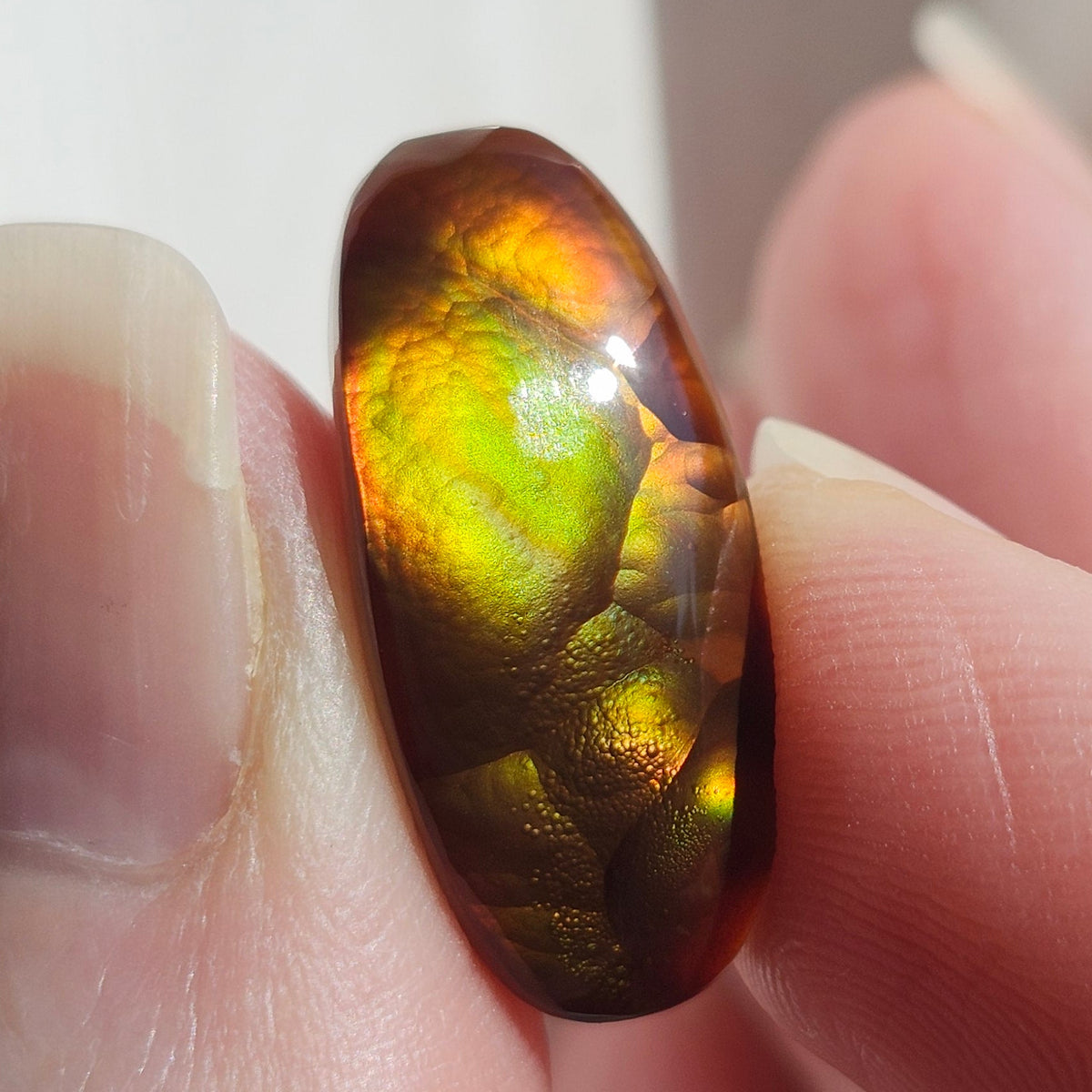 11.34ct Loose Fire Agate | Freeform Oval Cabochon