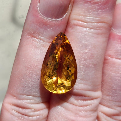 14.09ct Golden Beryl | Pear Shape Cut