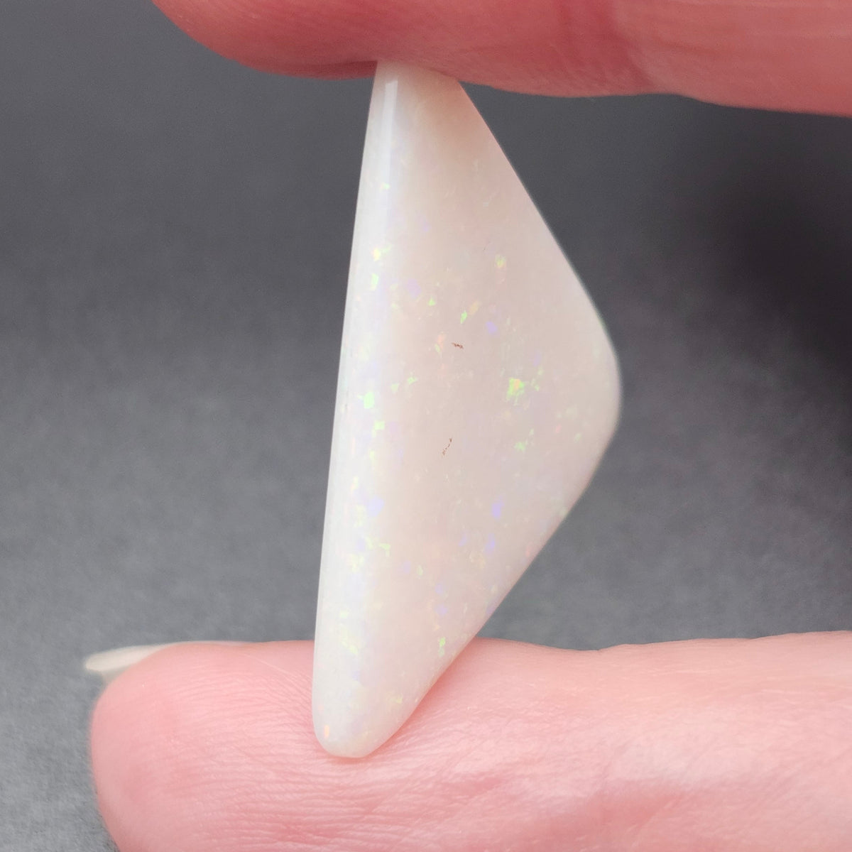 7.47ct White Cliffs Australian White Opal | Triangular Cut Cabochon | #E305