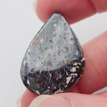 34.05ct Australian Koroit Boulder Matrix Opal | Freeform Pear Cabochon | #E300