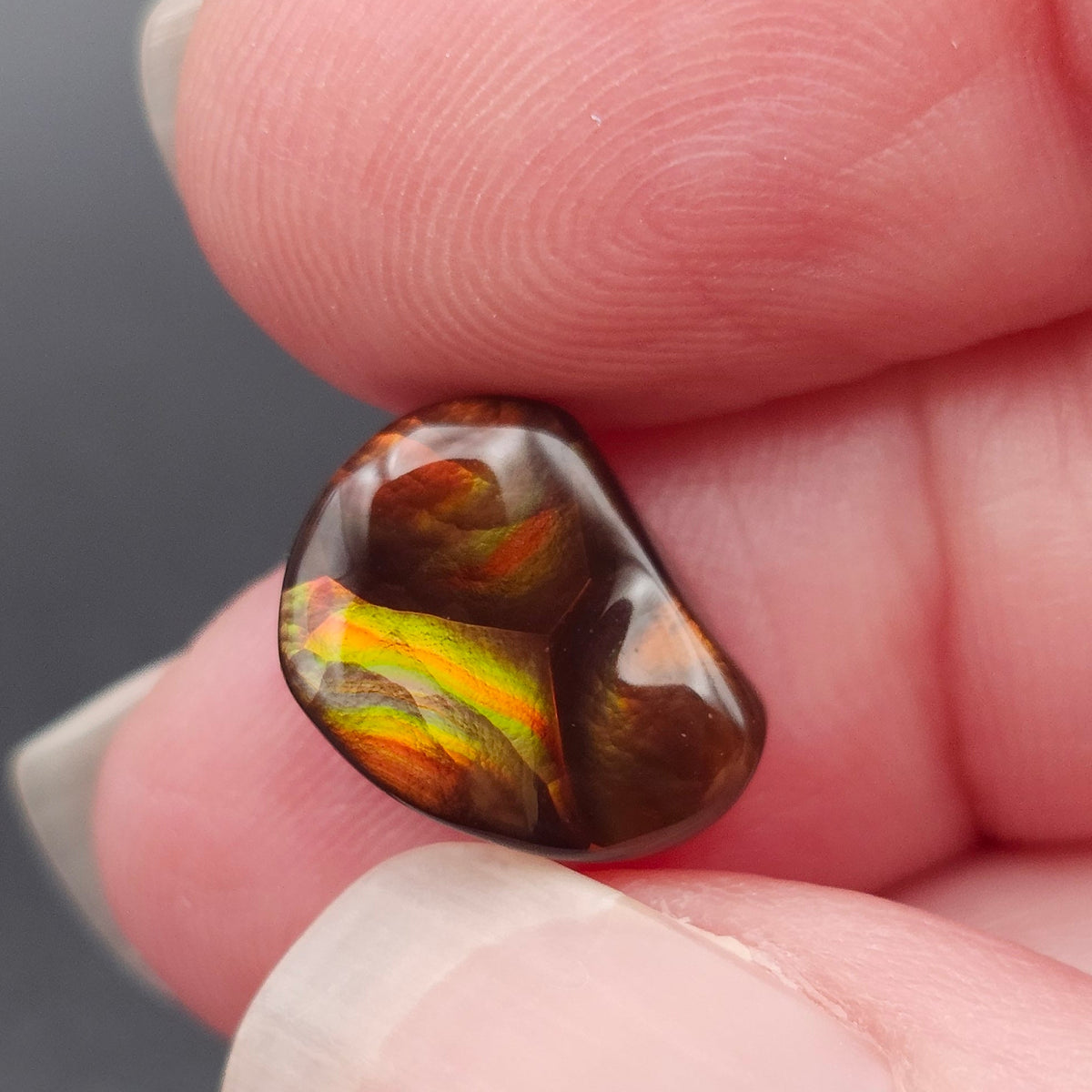 4.84ct Arizona Fire Agate | Freeform Pear Cabochon