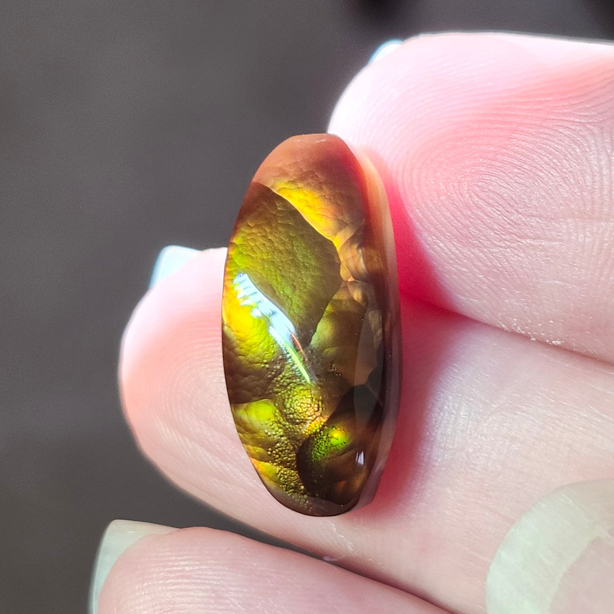 11.34ct Loose Fire Agate | Freeform Oval Cabochon