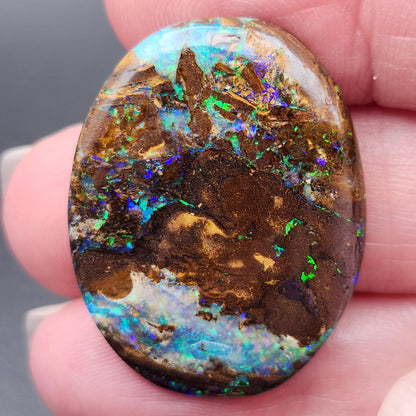 22.87ct Australian Koroit Boulder Matrix Opal | Oval Cabochon | #E301
