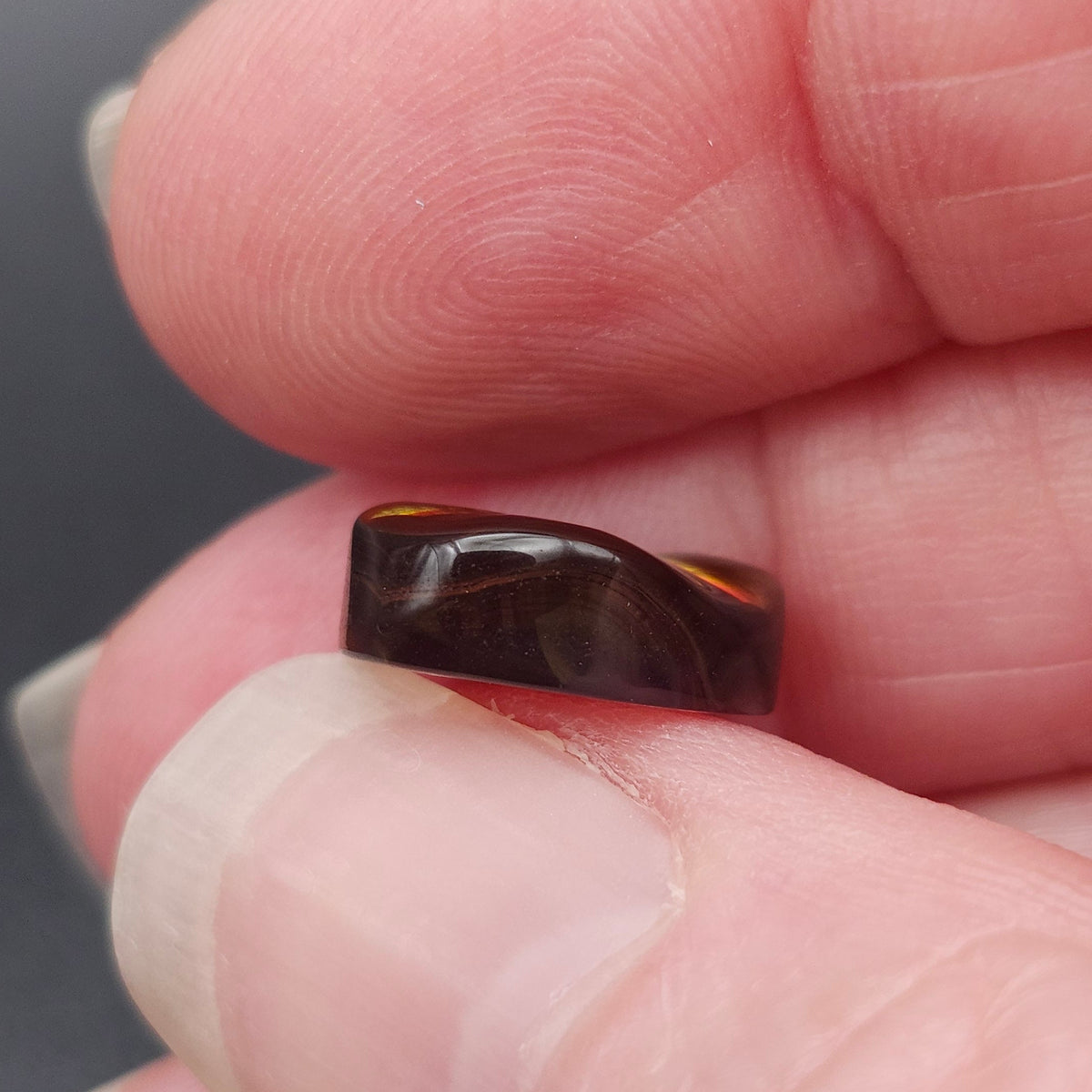 4.84ct Arizona Fire Agate | Freeform Pear Cabochon