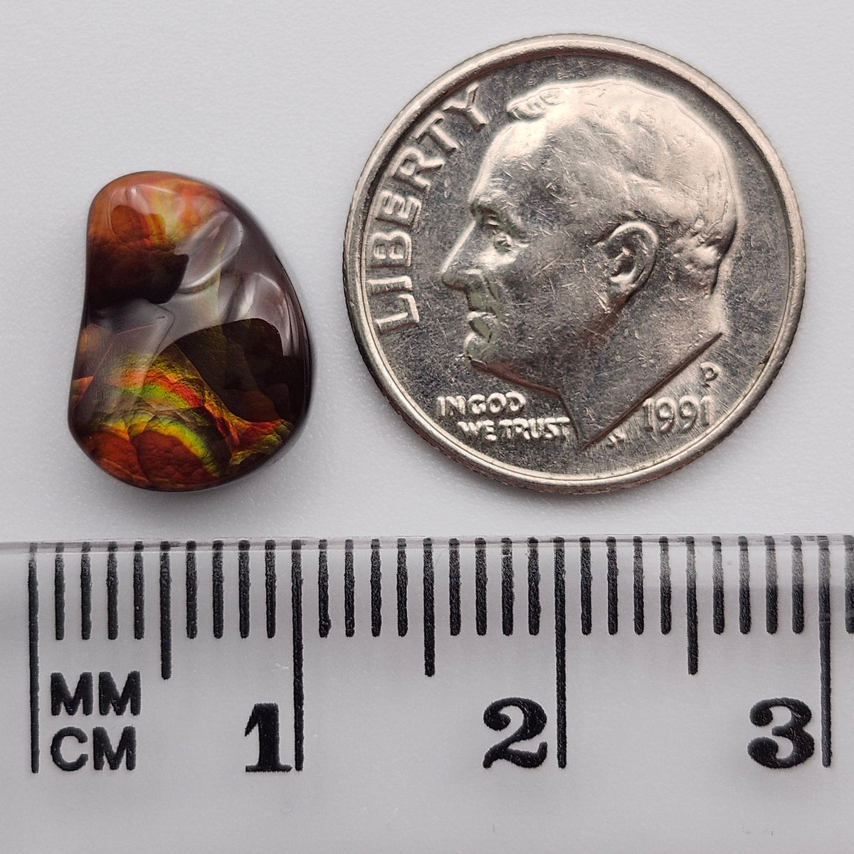 4.84ct Arizona Fire Agate | Freeform Pear Cabochon