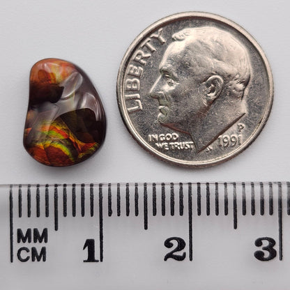 4.84ct Arizona Fire Agate | Freeform Pear Cabochon