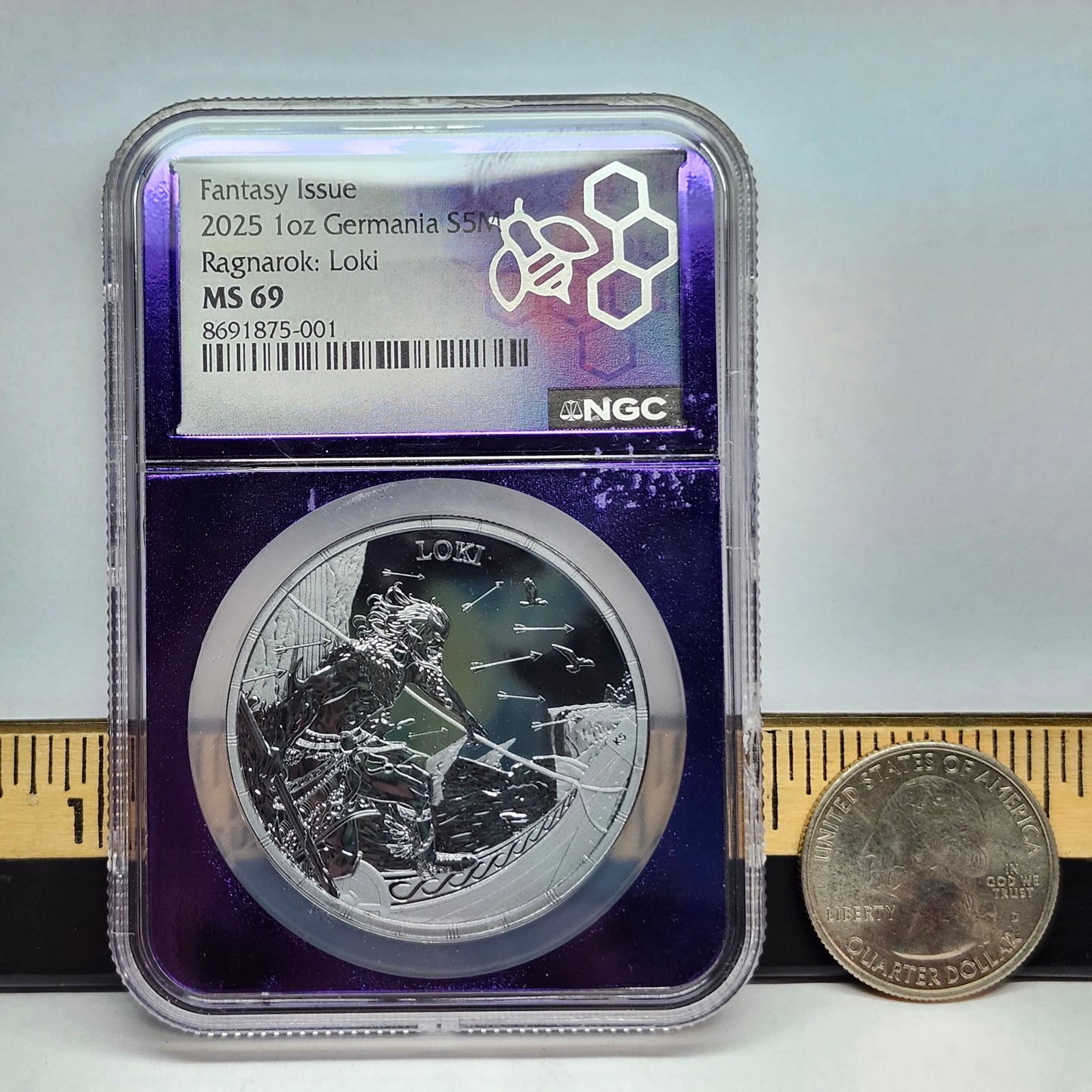 2025 1oz Germania S5M Ragnarok, Loki, Collectible Coin | NGC Certified | Fine Silver | #2
