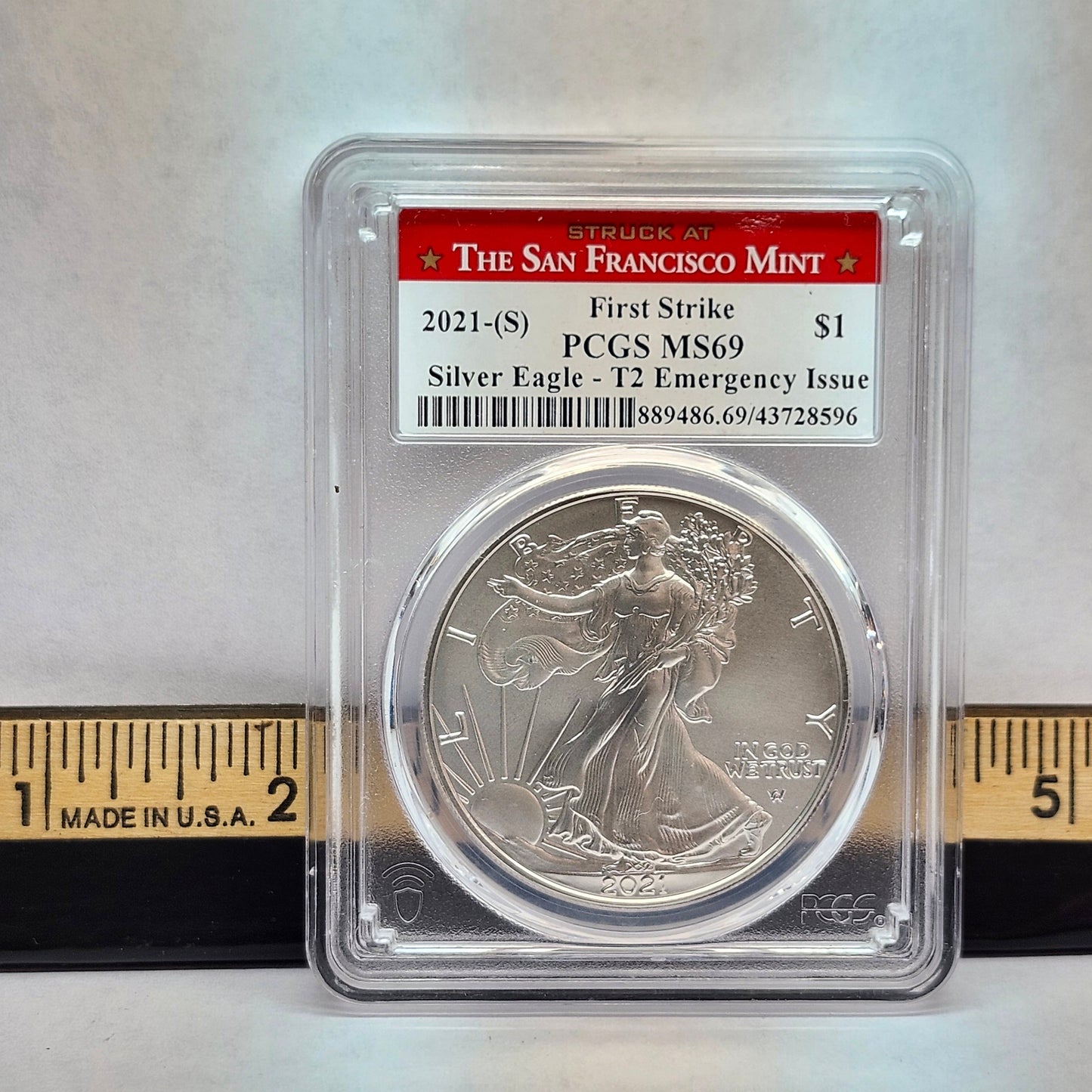 2021-S Silver $1 Eagle PCGS MS69 Collectible Coin | First Strike | Fine Silver | #23