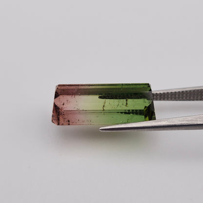 6.53ct Tri-Color Brazilian Tourmaline | Faceted Emerald Cut