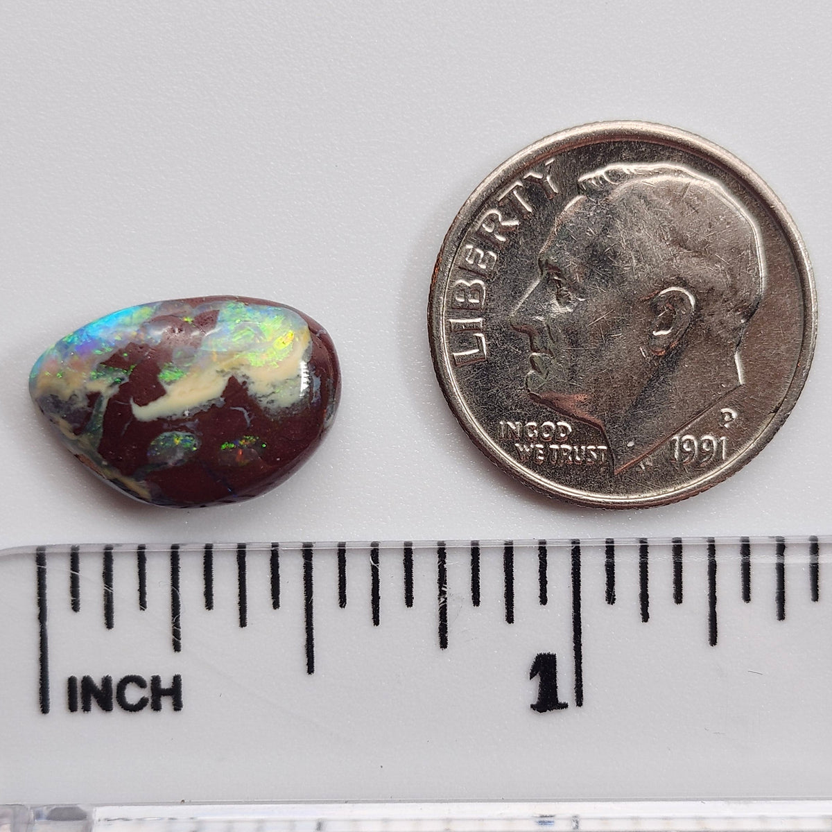 4.05ct Yowah Australian Boulder Opal | Freeform Pear Cabochon | #E296