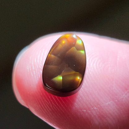 1.62ct Loose Fire Agate | Freeform Pear Cabochon