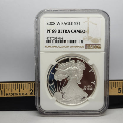 2008-W $1 Silver Eagle Collectible Coin | Fine Silver | #10