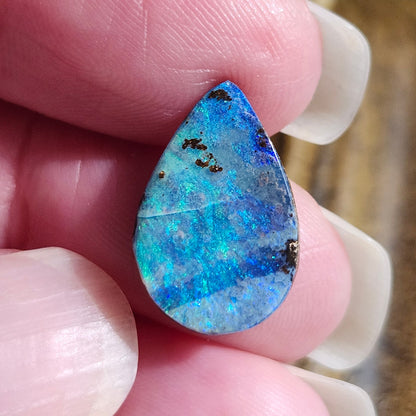 3.94ct Quilpie Australian Boulder Opal | Pear Shape Cabochon | #E287