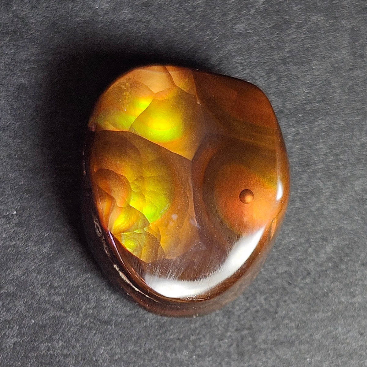 9.56ct Loose Fire Agate | Freeform Oval Cabochon