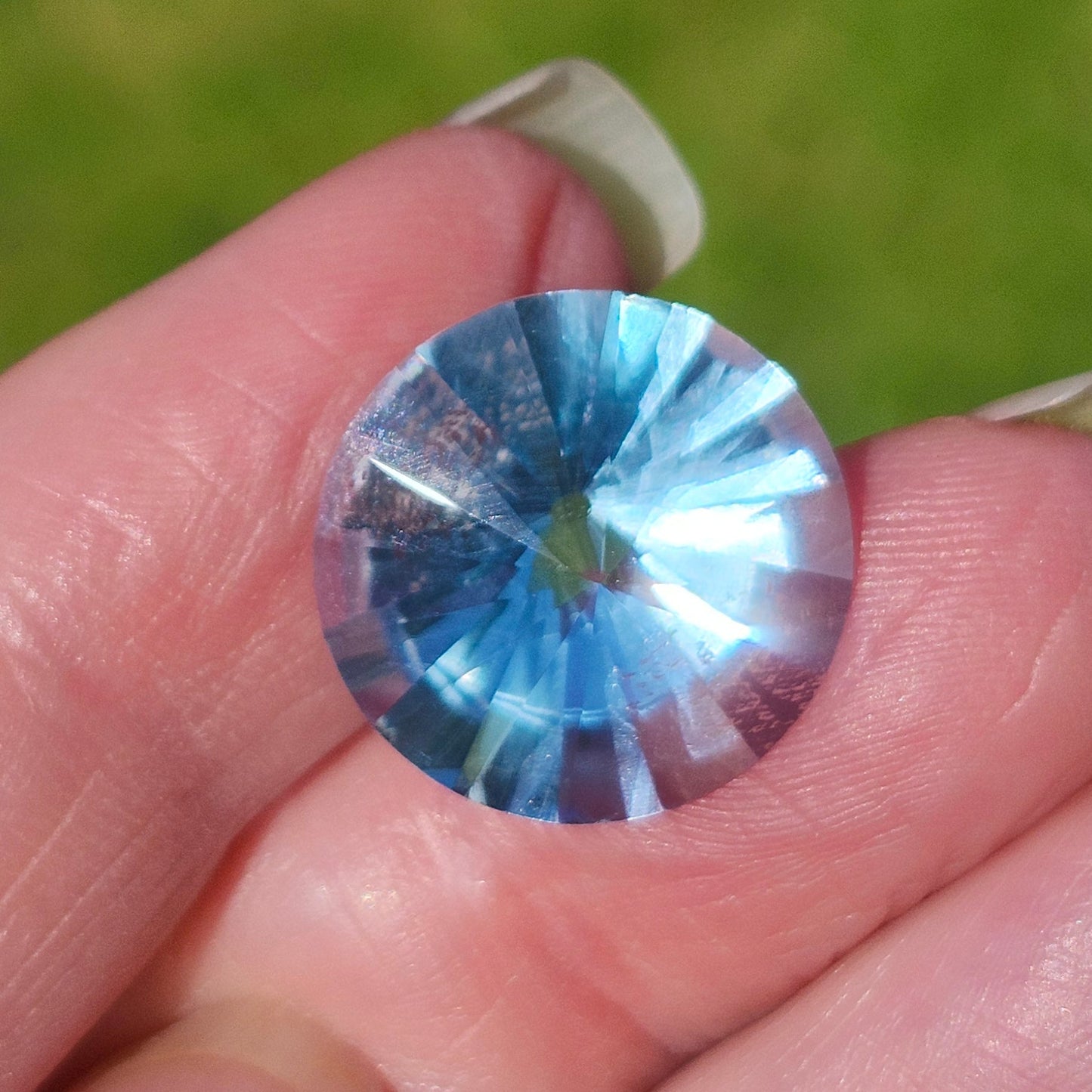13.75ct Sky Blue Topaz | Custom Fantasy Cut | Round