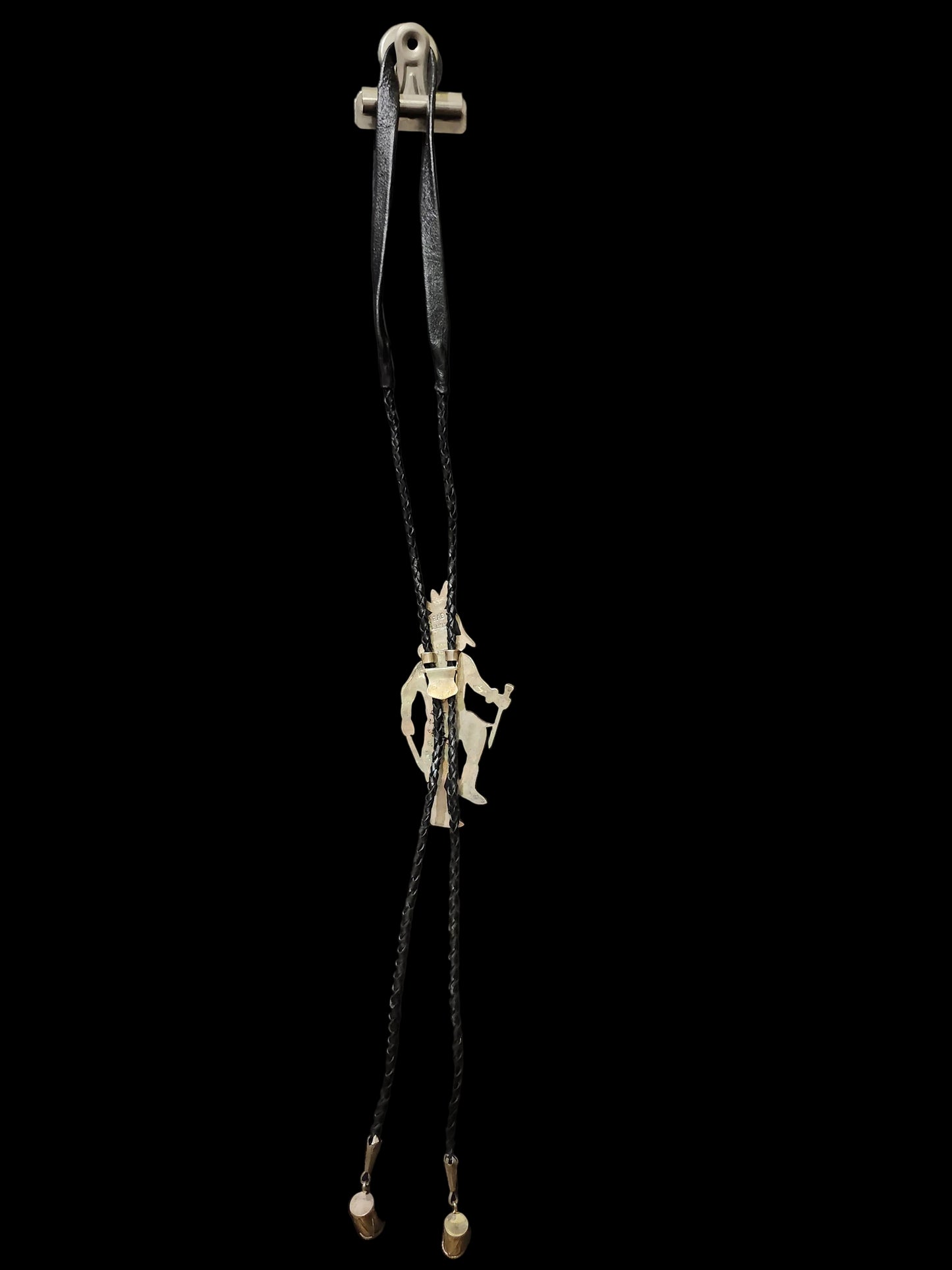 Zuni | Artist Edward Albert Beyuka | Kachina Inlay Bolo Tie | Vintage c.1950's | Sterling Silver