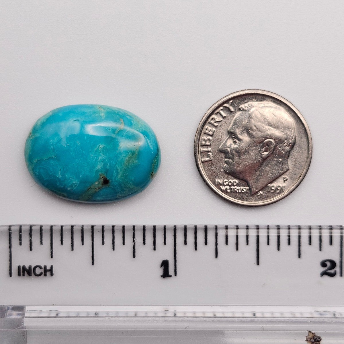 12.96ct Pilot Mountain Turquoise | Oval Cabochon | #521
