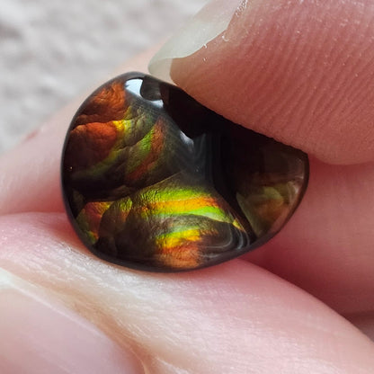 4.84ct Arizona Fire Agate | Freeform Pear Cabochon
