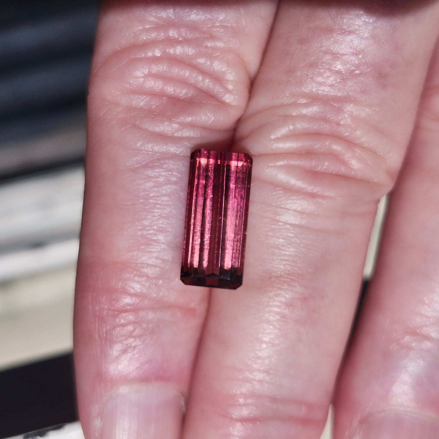 5.06ct Bi-Color Pink Rubellite Tourmaline | Emerald Cut