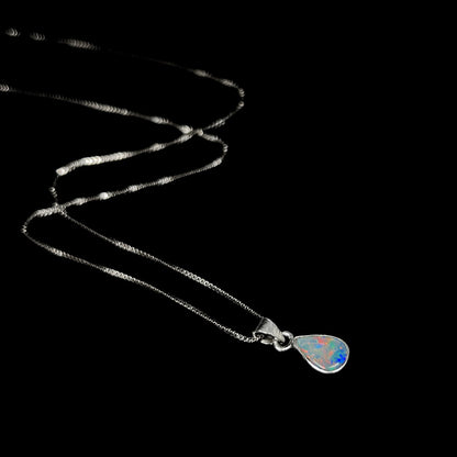 Maddie | Enhanced Crystal Opal Necklace in Sterling Silver