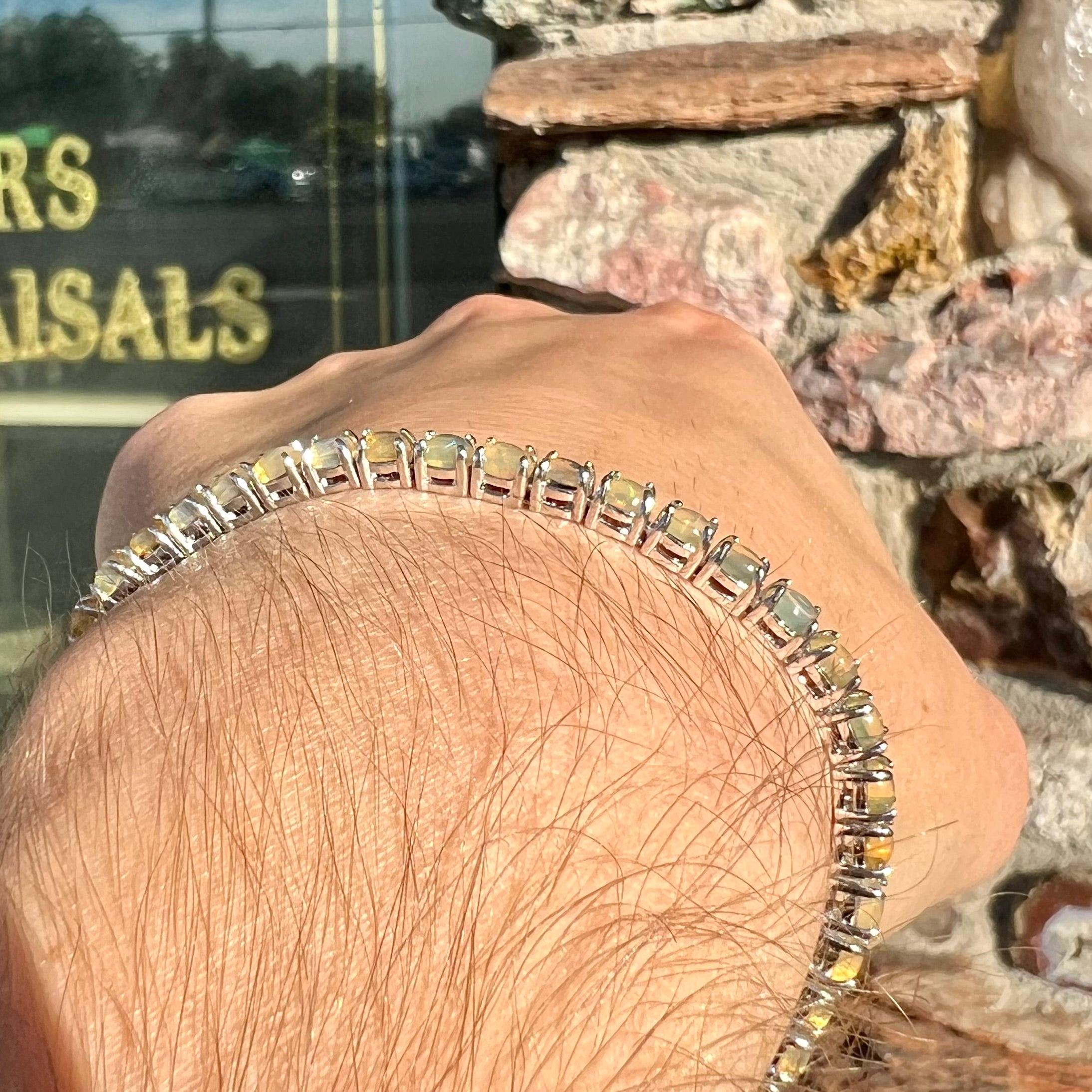 Mexican Fire Opal Tennis Bracelet in Sterling Silver | Burton's – Burton's  Gems and Opals