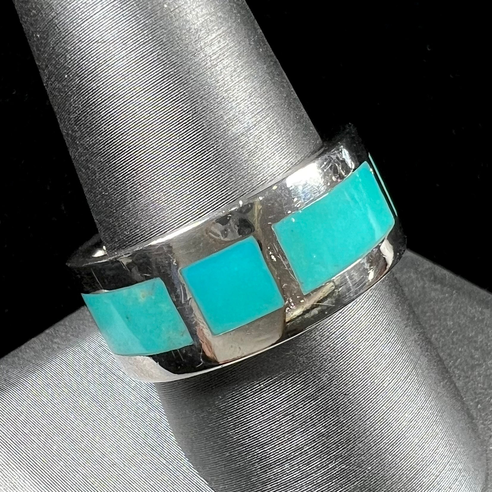 Men's Estate Sleeping Beauty Turquoise Inlay Ring Burton's