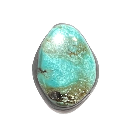 A loose Valley Blue turquoise cabochon from Lander County, Nevada.
