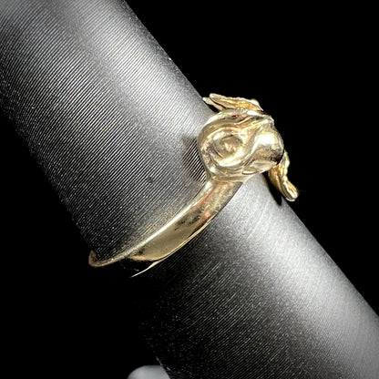A ladies' vintage, 1960's style yellow gold rose ring.