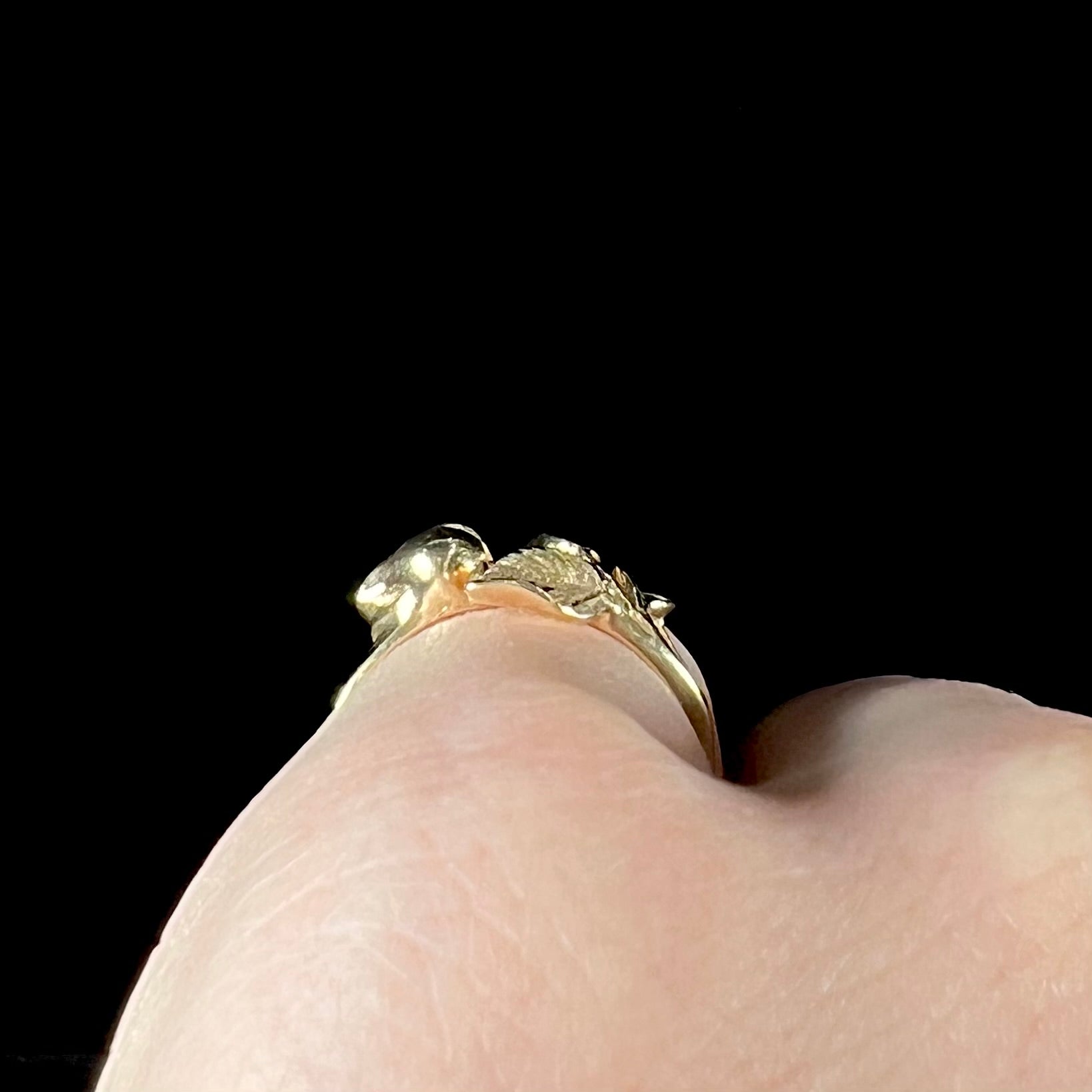 A ladies' vintage, 1960's style yellow gold rose ring.