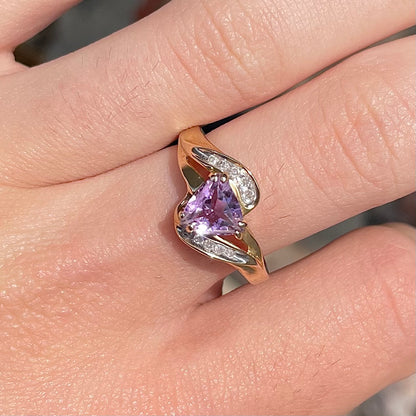 Amethyst & Diamond Ring | 10kt