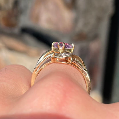 Amethyst & Diamond Ring | 10kt
