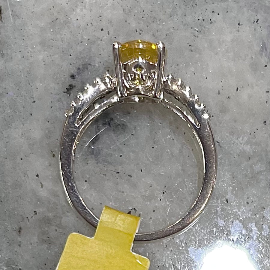 Citrine & Diamond Ring | 10kt