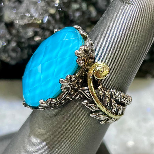 Turquoise Doublet Ring | Sterling Silver & 18kt