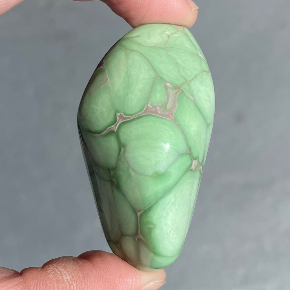 A large, polished variscite stone from Utah.