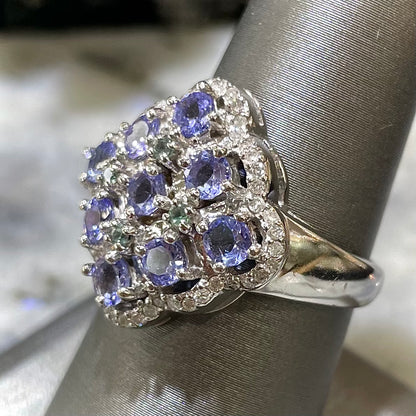 Tanzanite, Alexandrite, & Diamond Ring | 14kt